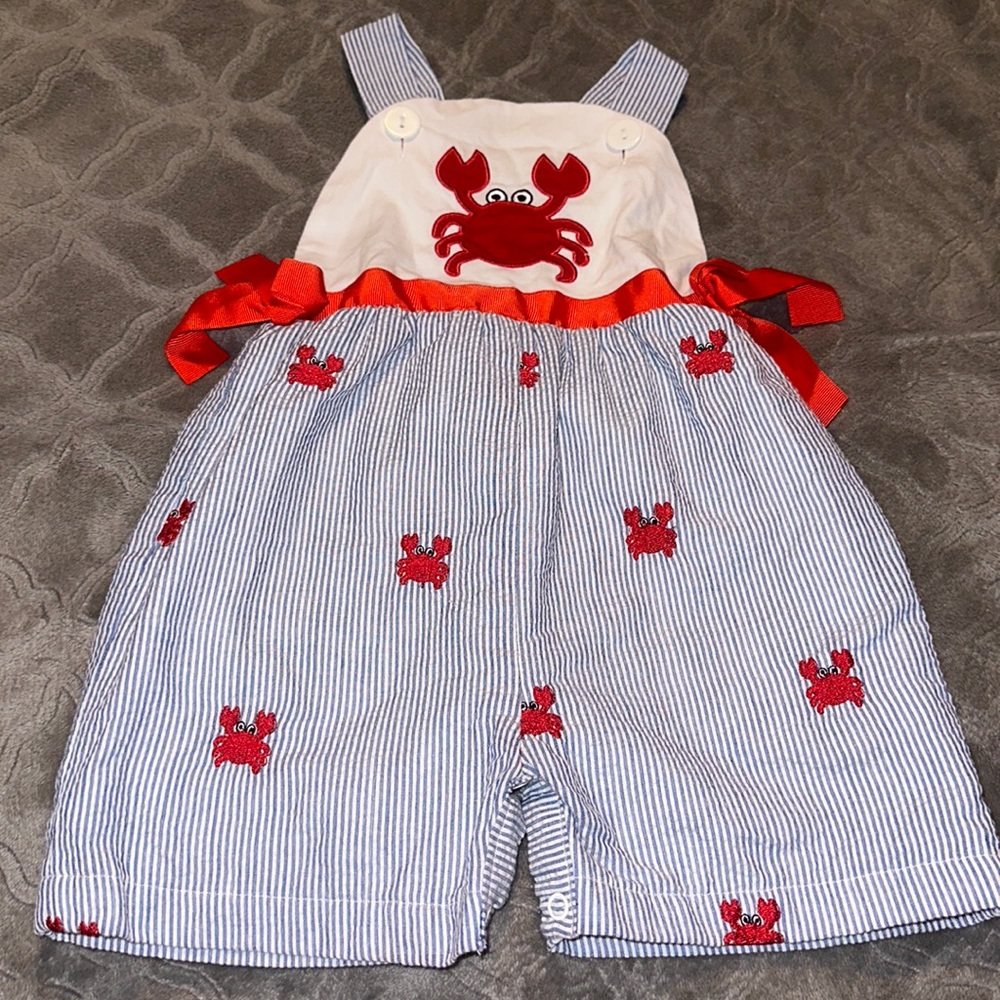 Smock Monkey Crab Jon Jon Overalls Size 2t